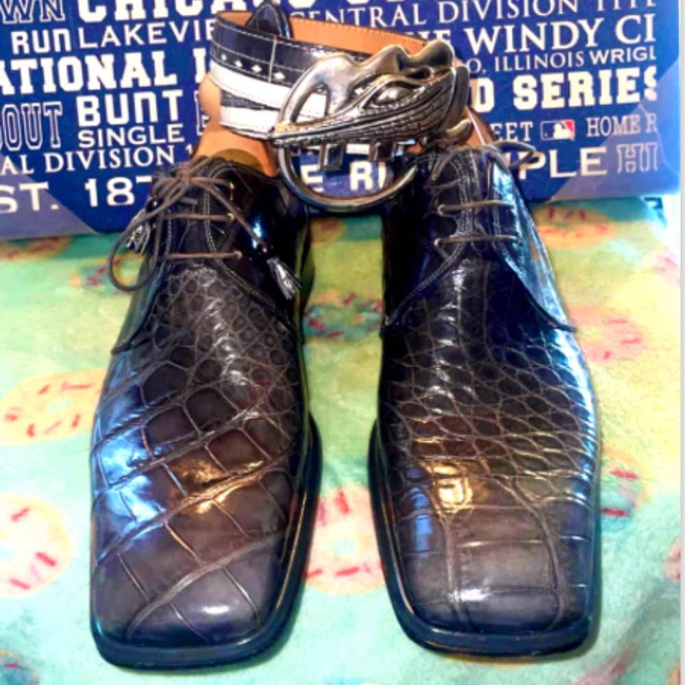 MAURI Alligator Shoes and Mauri Alligator Belt SZ42